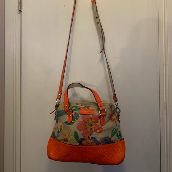 Kate Spade Orange Floral Cross Body - Picture 1 of 5